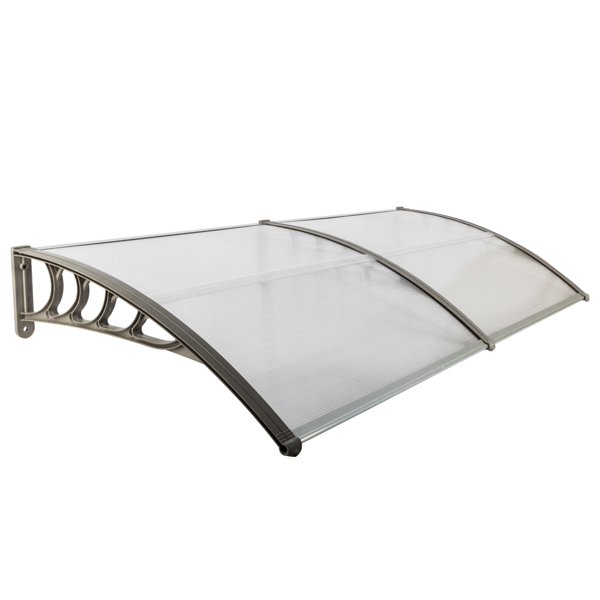  80*38in 透明板灰色支架 雨篷 塑料支架 阳光板 前后铝条-26