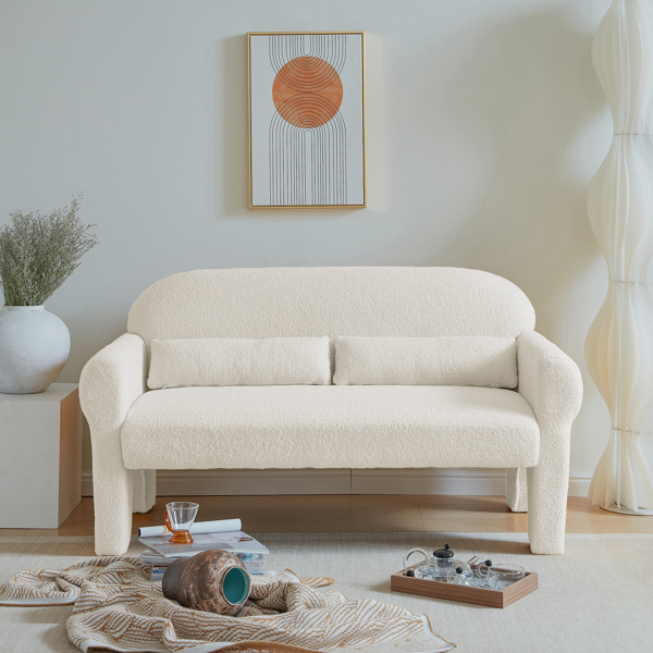 简约现代沙发小户型客厅卧室沙发泰迪绒沙发-1