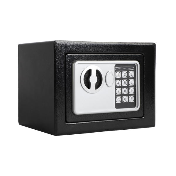 17E家用 电子密码保险箱 黑色箱体 银灰色面板-1