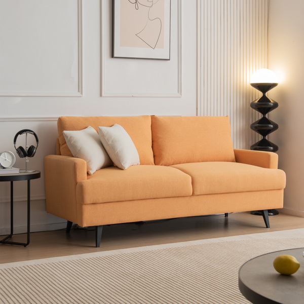 64 英寸 W 布艺软垫双人沙发，带金属腿/高弹性海绵沙发，适用于客厅、卧室、公寓-3