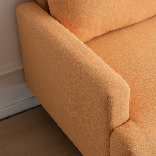 64 英寸 W 布艺软垫双人沙发，带金属腿/高弹性海绵沙发，适用于客厅、卧室、公寓-7