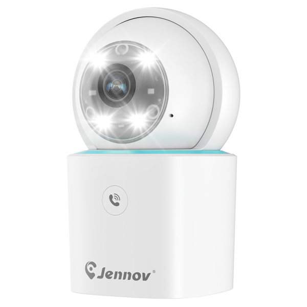Jennov 室内家用无线WIFI摄像头 一键呼叫 智能夜视 2K 三百万像素 云台控制 自动跟踪 双向对讲 声光警报 2.4GHz -4