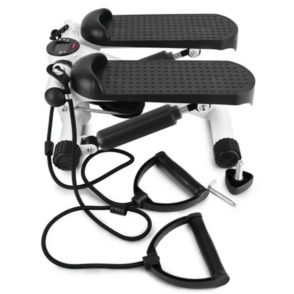 家用健身器材多功能踏步机室内小型减肥瘦腿登山运动器材 带拉绳 白色-1