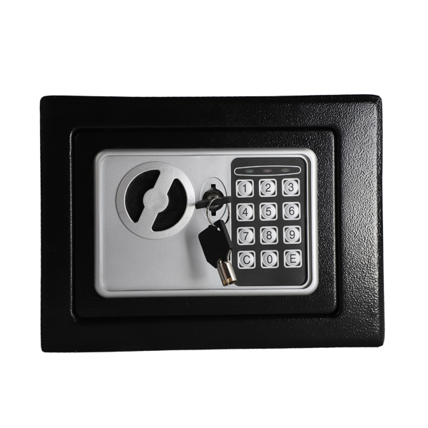 17E家用 电子密码保险箱 黑色箱体 银灰色面板-13