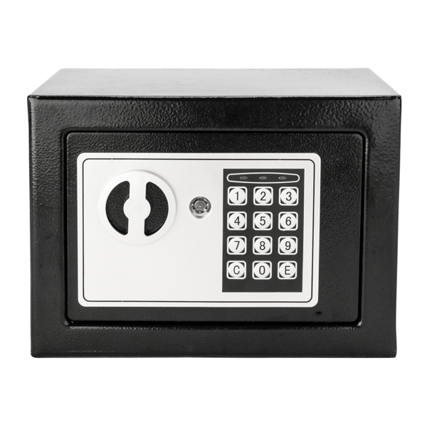 17E家用 电子密码保险箱 黑色箱体 银灰色面板-46