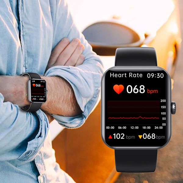 F57L智能手环心率血压生理期提醒手表 黑色(周末不发货)-7