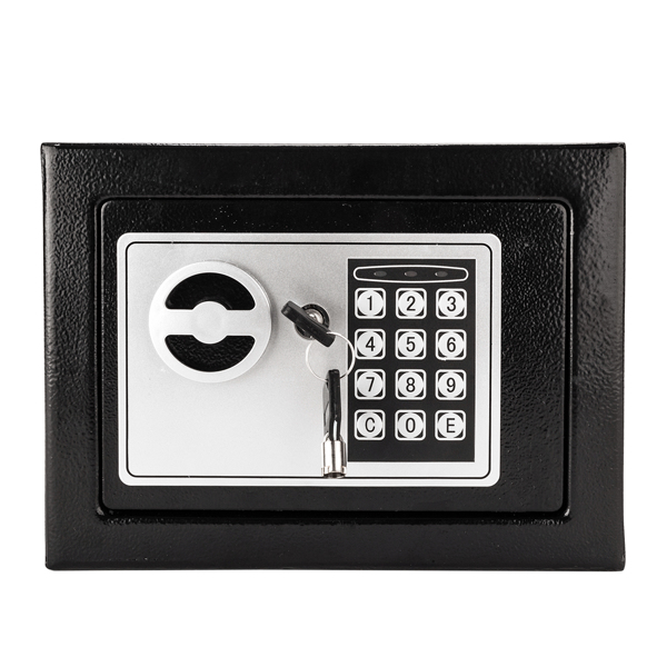 17E家用 电子密码保险箱 黑色箱体 银灰色面板-50