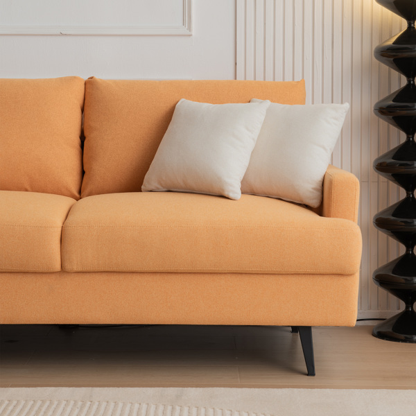 64 英寸 W 布艺软垫双人沙发，带金属腿/高弹性海绵沙发，适用于客厅、卧室、公寓-4