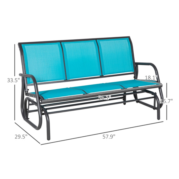 3人户外庭院座椅-蓝色（Swiship-发货）（WalMart禁售）-2