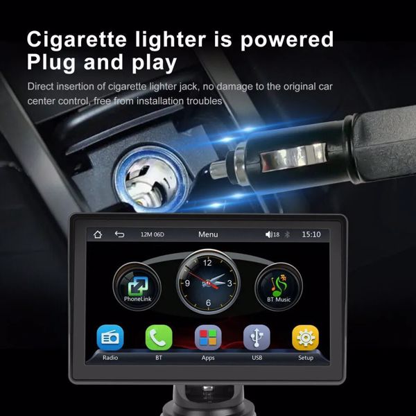 7英寸便携式无线苹果CarPlay安卓自动触摸屏汽车收音机立体声-16
