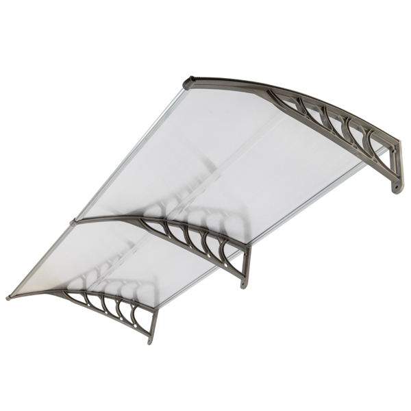  80*38in 透明板灰色支架 雨篷 塑料支架 阳光板 前后铝条-30