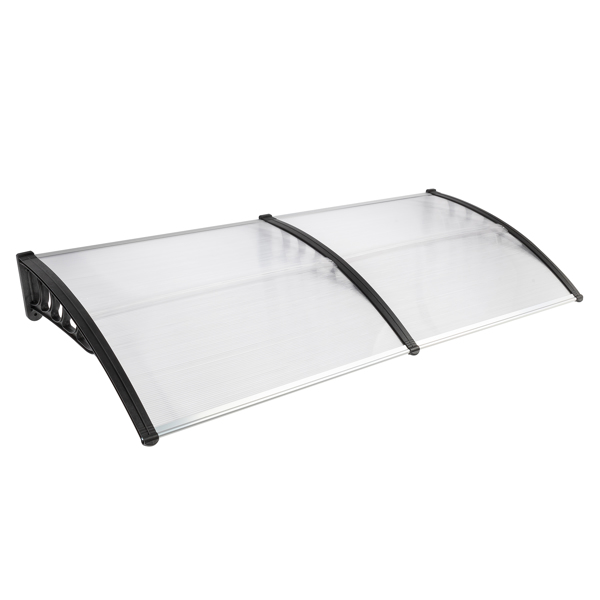  80*38in 透明板黑色支架 雨篷 塑料支架 阳光板 前后铝条-3