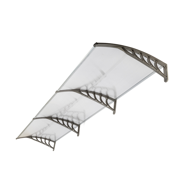  120*38in 透明板灰色支架 雨篷 塑料支架 阳光板 前后铝条-32