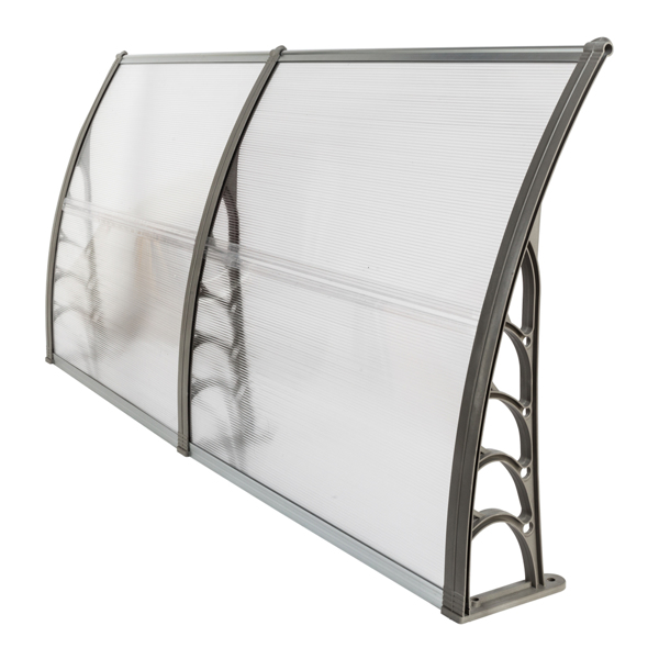  80*38in 透明板灰色支架 雨篷 塑料支架 阳光板 前后铝条-28