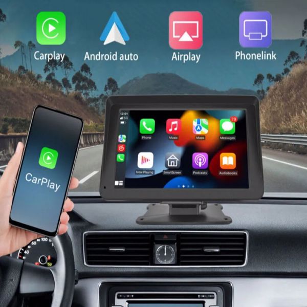 7英寸便携式无线苹果CarPlay安卓自动触摸屏汽车收音机立体声-3