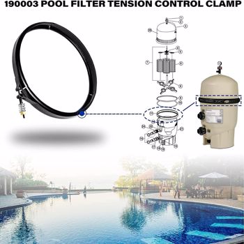 滨特尔集团张力控制夹套件，用于更换泳池和温泉过滤器，黑色 190003