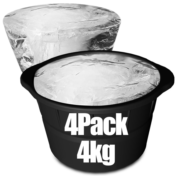 4 件装 8 磅超大冰块模具、可重复使用的大冰块托盘、可折叠硅胶冰块模具、完美冰浴、冷浸、冷冻冷却器配件，用于制作巨大冰块 (FBA发货)-4