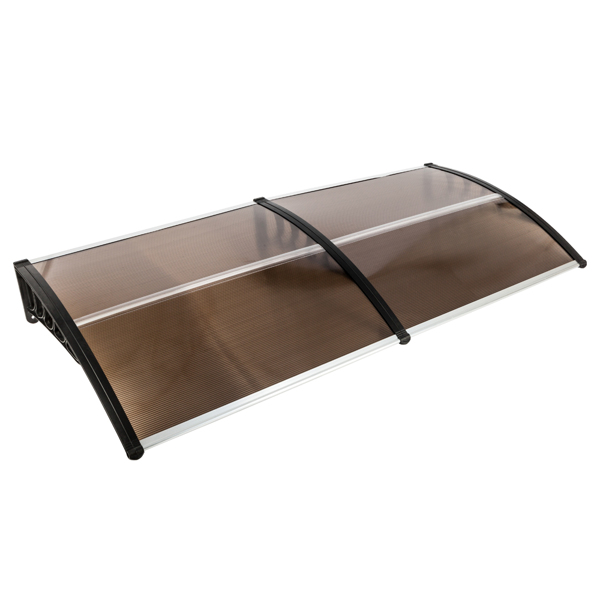  80*38in 棕色板黑色支架 雨篷 塑料支架 阳光板 前后铝条-14
