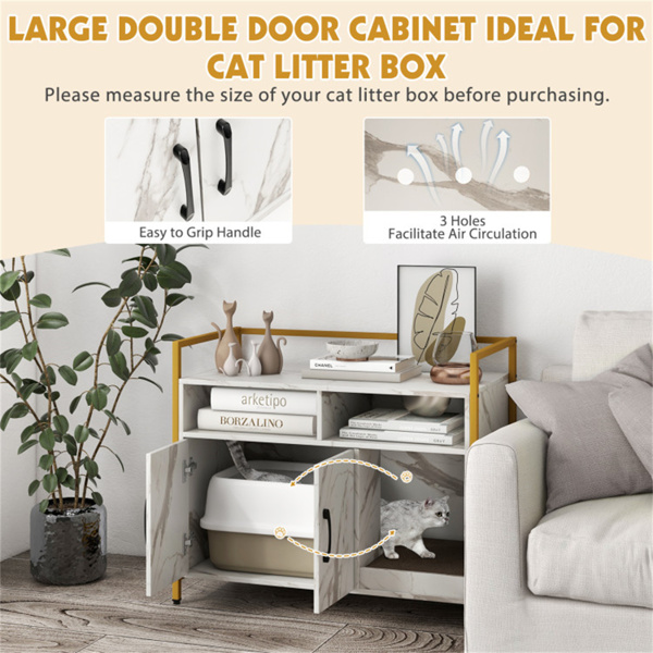 White litter box, cat toilet, double door side table, locker-8