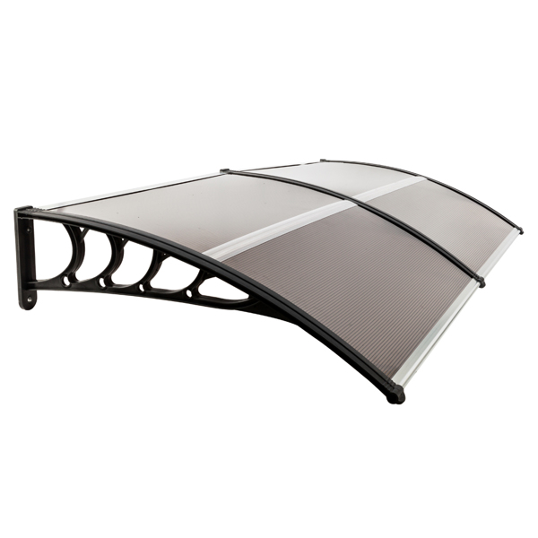 80*38in 棕色板黑色支架 雨篷 塑料支架 阳光板 前后铝条-28