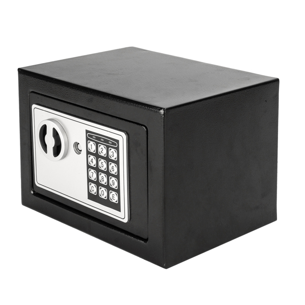 17E家用 电子密码保险箱 黑色箱体 银灰色面板-44