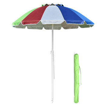 沙滩遮阳伞，带沙锚和倾斜装置的天井遮阳伞，透气设计，便携式遮阳棚，适合海边、后院和池畔使用（周末不发货）