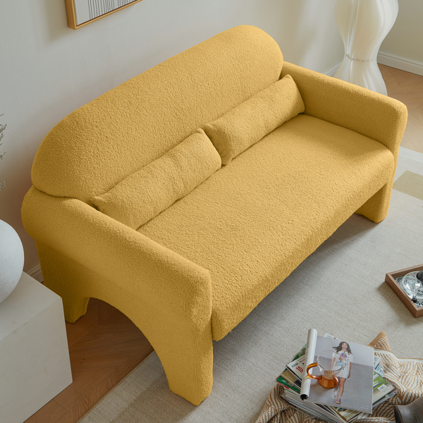 简约现代沙发小户型客厅卧室沙发泰迪绒沙发-3