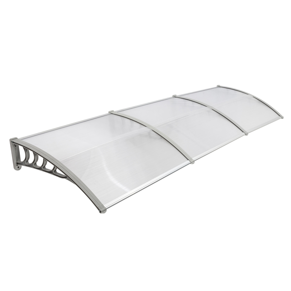  120*38in 透明板灰色支架 雨篷 塑料支架 阳光板 前后铝条-2