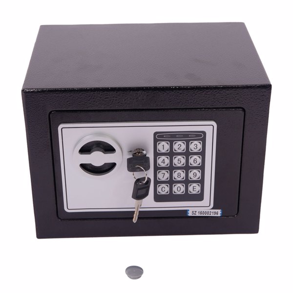 17E家用 电子密码保险箱 黑色箱体 银灰色面板-26