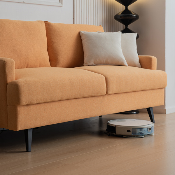 64 英寸 W 布艺软垫双人沙发，带金属腿/高弹性海绵沙发，适用于客厅、卧室、公寓-5
