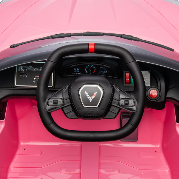 Corvette 双驱 12V 4.5A.h 跑车 带2.4G遥控 粉色 C8-32
