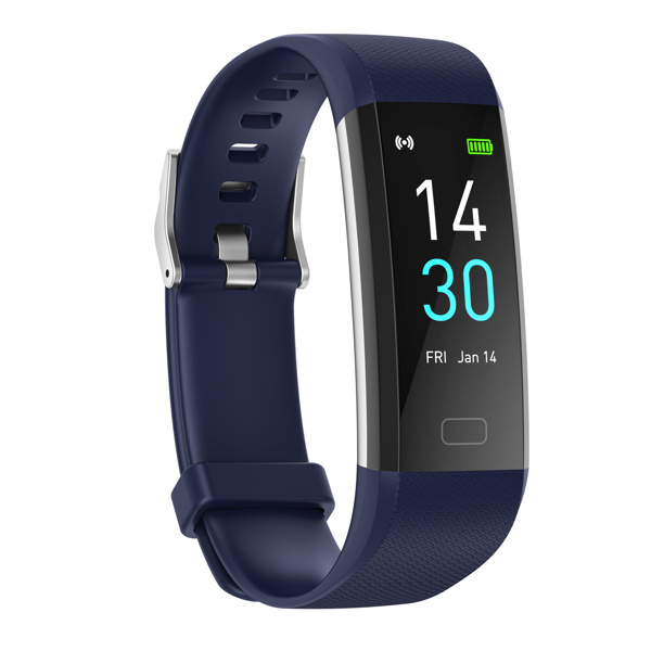 （带电）第三代S5手环测体温血压健身心率计步智能手环 深蓝色-1