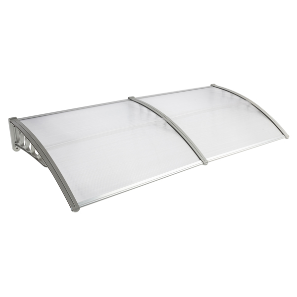  80*38in 透明板灰色支架 雨篷 塑料支架 阳光板 前后铝条-3