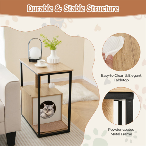 26“猫茶几猫家具尾桌猫屋带抓抓柱（amazon shipping-发货，WALMART禁止销售）周末不发货-7