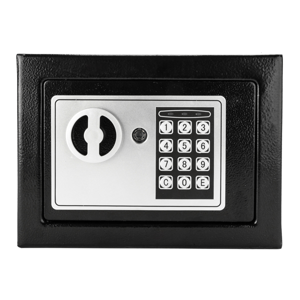 17E家用 电子密码保险箱 黑色箱体 银灰色面板-47