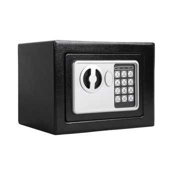 17E家用 电子密码保险箱 黑色箱体 银灰色面板