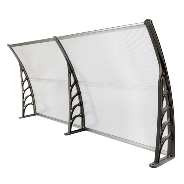  80*38in 透明板灰色支架 雨篷 塑料支架 阳光板 前后铝条-31