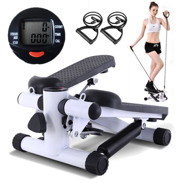 家用健身器材多功能踏步机室内小型减肥瘦腿登山运动器材 带拉绳 白色-8