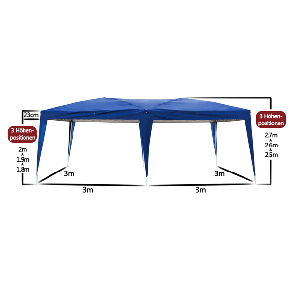  10*20ft 蓝色 6片面-4个窗 折叠棚 牛津布 喷塑铁管 便携-39