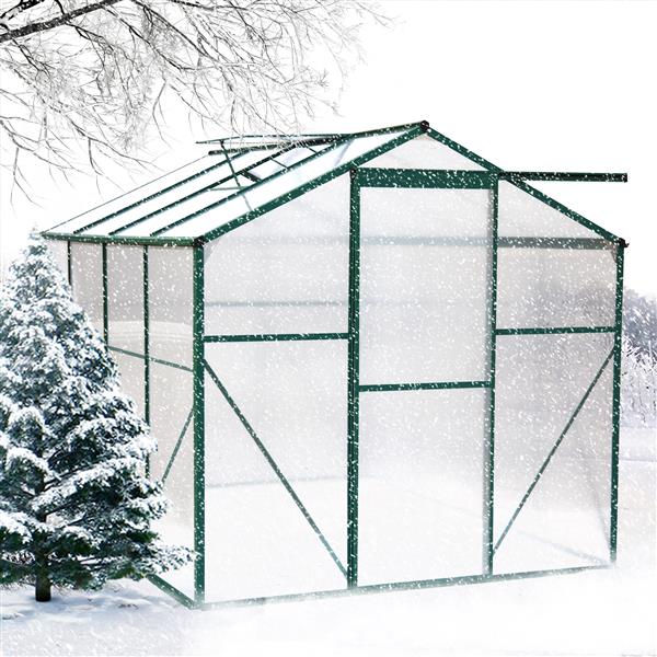 聚碳酸酯温室，6 英尺 x 8 英尺重型步入式植物园温室，适用于后院/户外-7