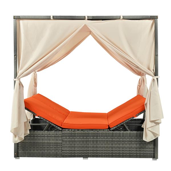 U 型可调节太阳床，带窗帘，舒适度高，3 种颜色-5