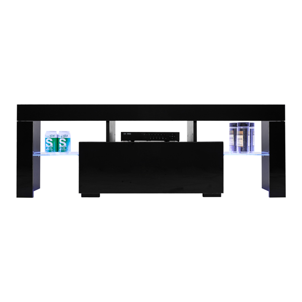 LED电视柜带单抽-全黑色-6
