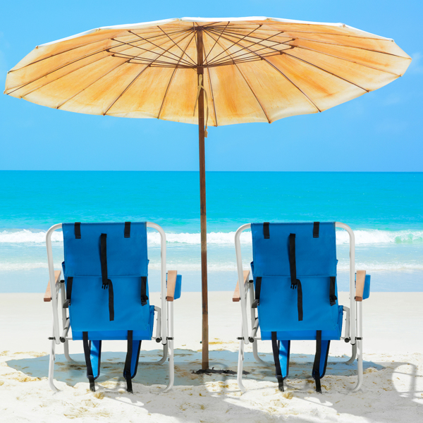 两把装单人沙滩椅 蓝色 （59640545同款编码）-1