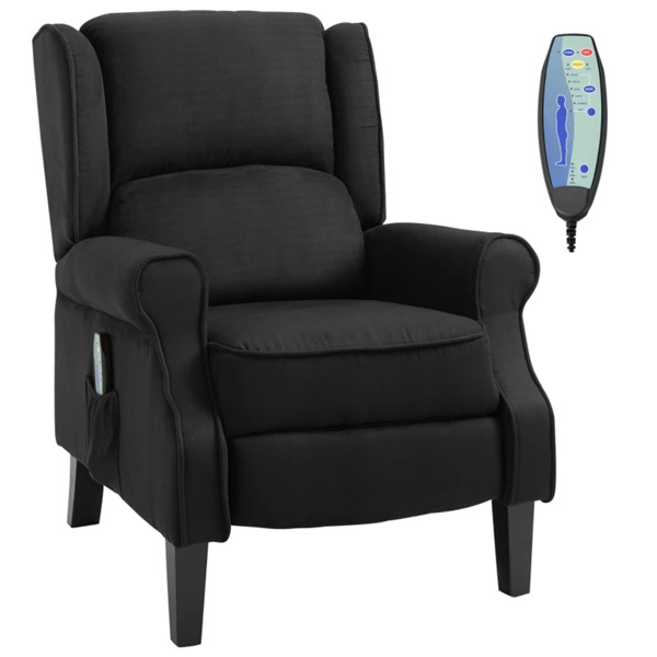 黑色按摩躺椅。带振动按摩，热，推背的翼背单人沙发（amazon shipping-发货，WALMART禁止销售）-1