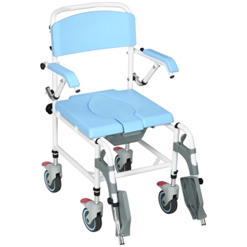 浴室轮椅，马桶轮椅，4脚轮滚动淋浴轮椅