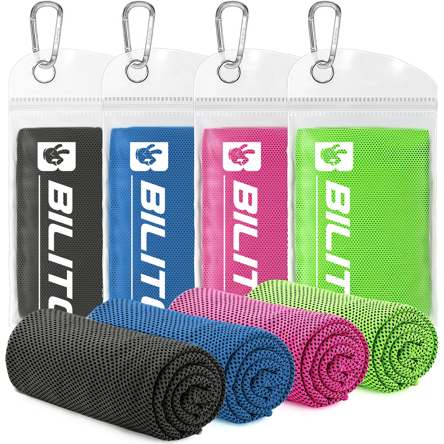 Cooling Towel Neck Wraps Soft Breathable Sports Yoga Gym Fitness 4 Pack - Picture 9 of 13
