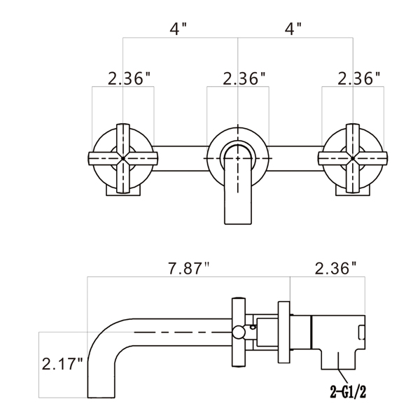 浴室水龙头壁挂式浴室水槽水龙头Bathroom Faucet Wall Mounted Bathroom Sink Faucet-Archaize-10
