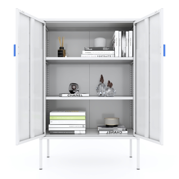 钢制储物柜，可调层压板，侧柜，鞋柜，白色储物柜-8