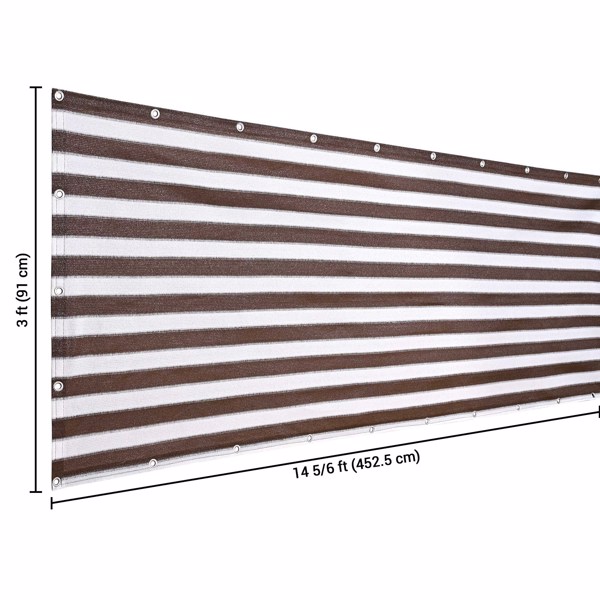 3' x 15' 阳台私密纱窗栅栏罩挡风板 重型商业级强力捆扎带拉链（周末不发货）-5