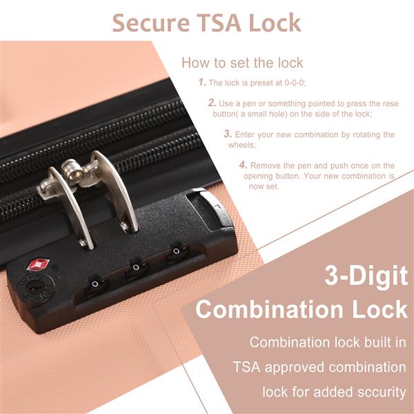 硬壳行李旋转行李箱，带 TSA Lock 轻便 20 英寸（单个行李箱）-8